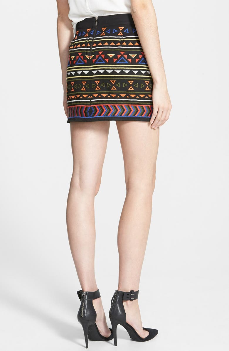Sam Edelman Beaded Geo Print Miniskirt, Alternate, color,