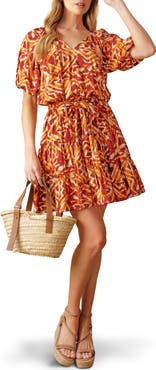 FLYING TOMATO Printed Tiered Dress
