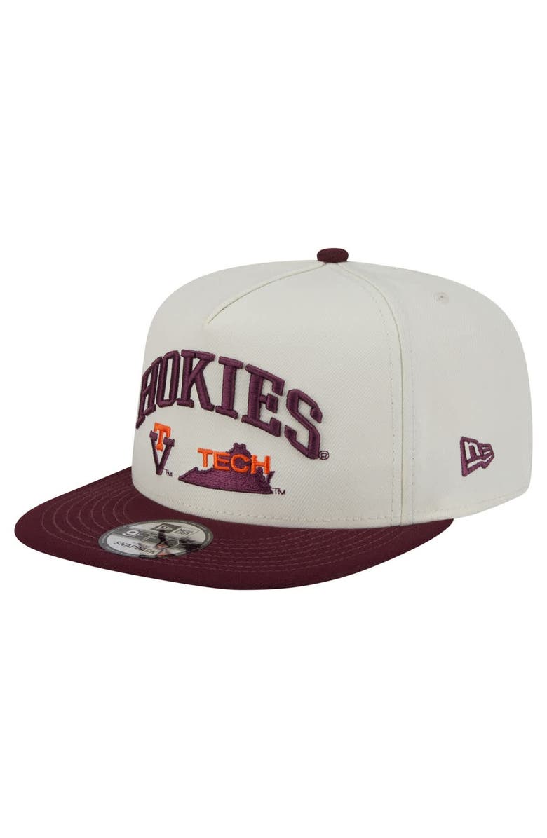 New Era Men
s New Era White Virginia Tech Hokies Collegiate 9FIFTY A-Frame Snapback Hat, Main, color, White