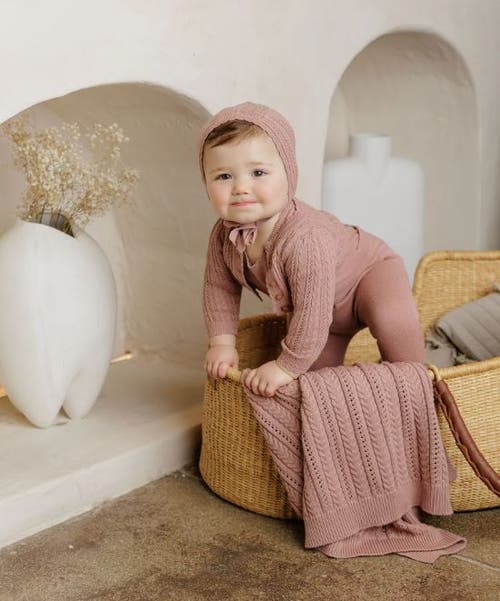 Ely's & Co. Looms Cable Pointelle Flat Collection In Brown