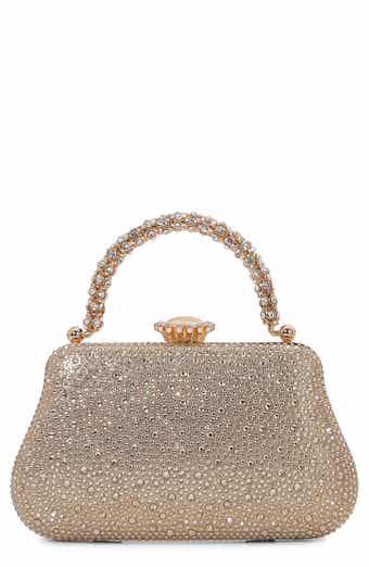 Jewel Handle Rhinestone Clutch