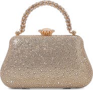 BERNESS Jewel Handle Rhinestone Clutch