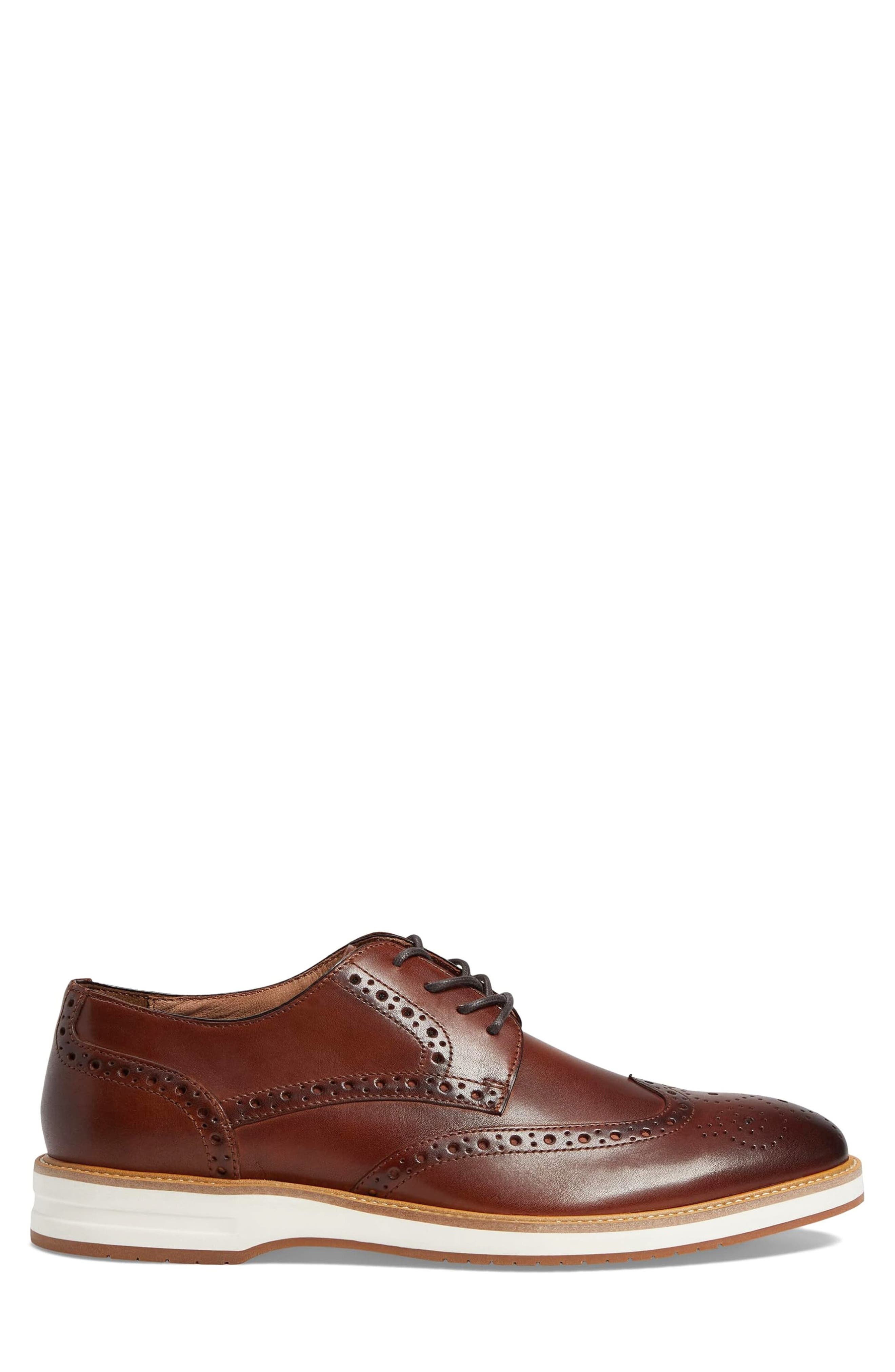 WINTHROP Pelton Wingtip Derby, Alternate, color, Brandy