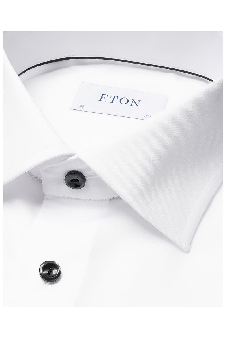 Slim Fit White Cotton Twill Dress Shirt, Alternate, color, WHITE