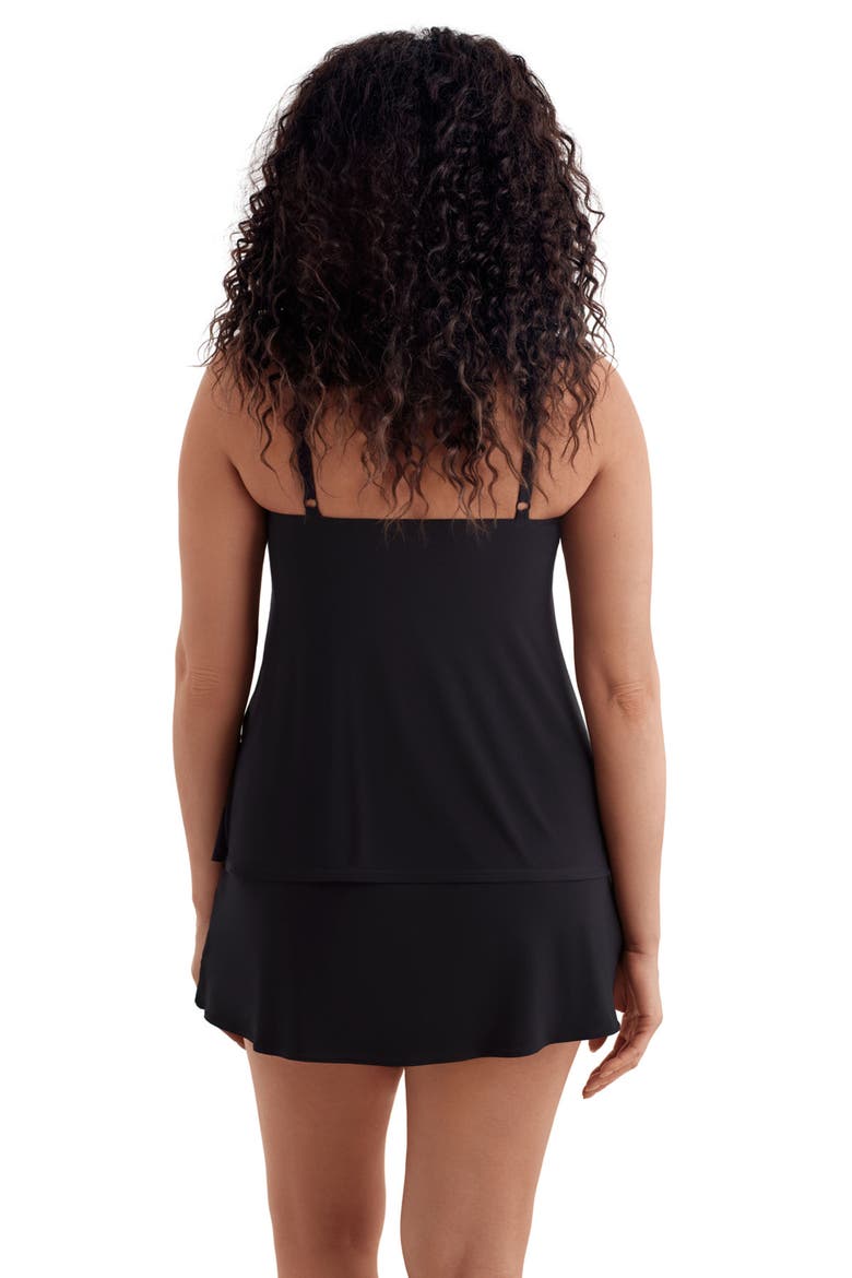 Faux Ruffle Skirtini Long Torso Swimsuit, Alternate, color, Solitude