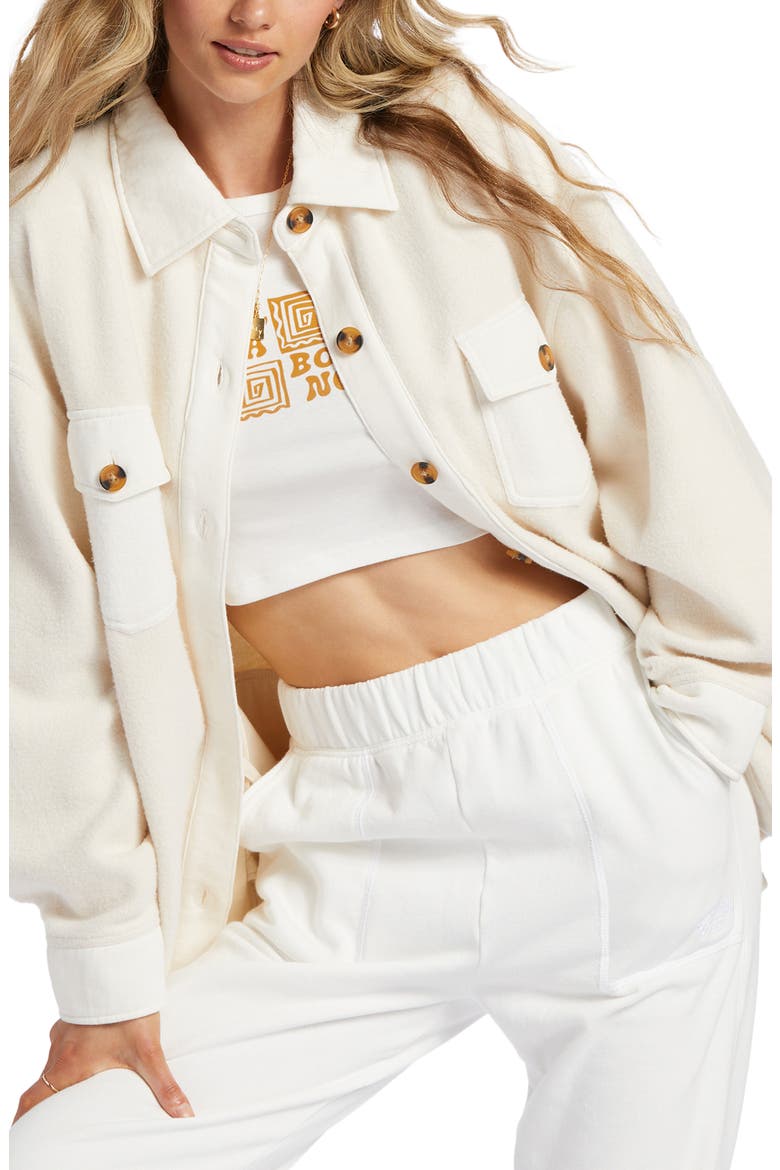 Any Time Fleece Shacket, Alternate, color, WHITE CAP