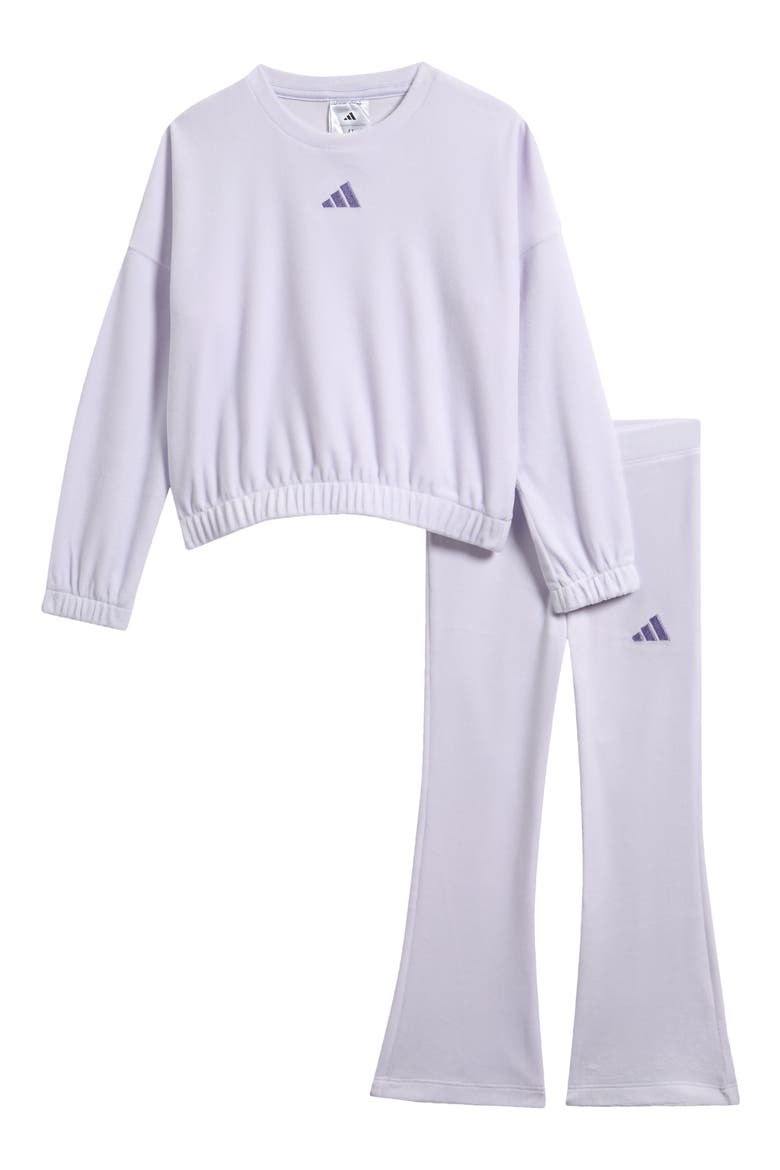 Kids' Velour Sweatshirt and Flared Pants Set, Main, color, FROZEN PURPLE