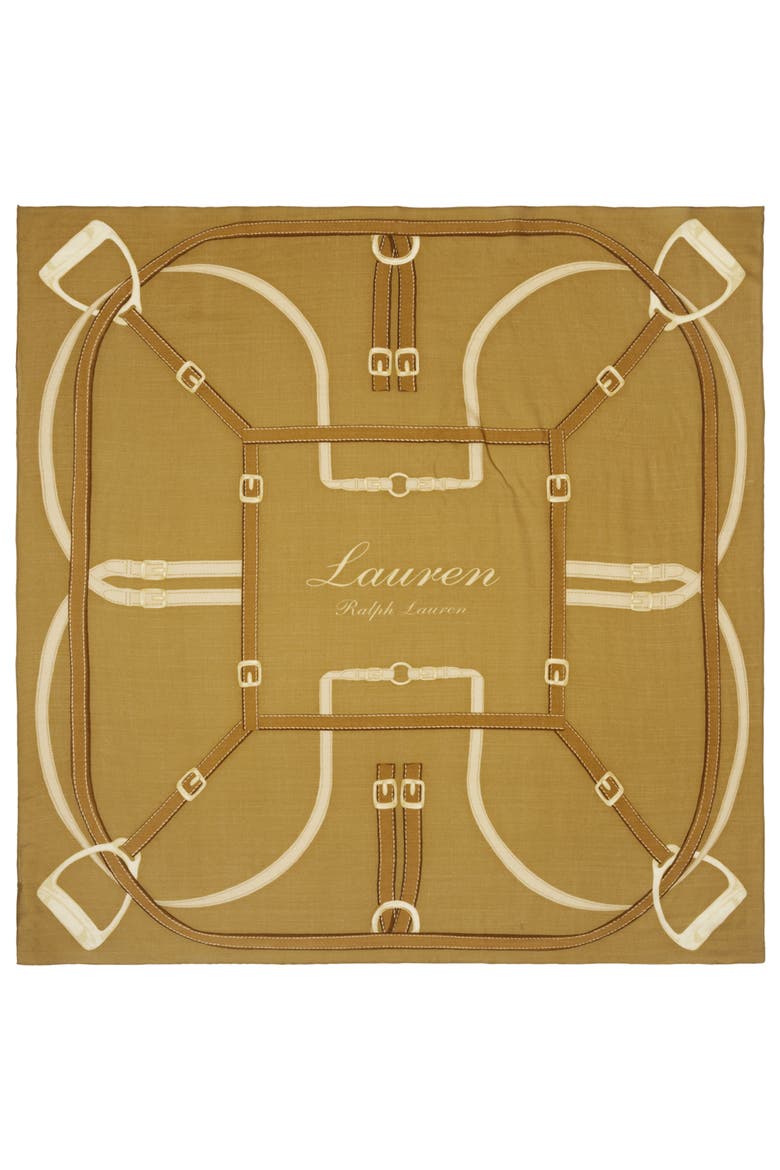 Belting Wool & Silk Square Scarf, Alternate, color, LAUREN CAMEL