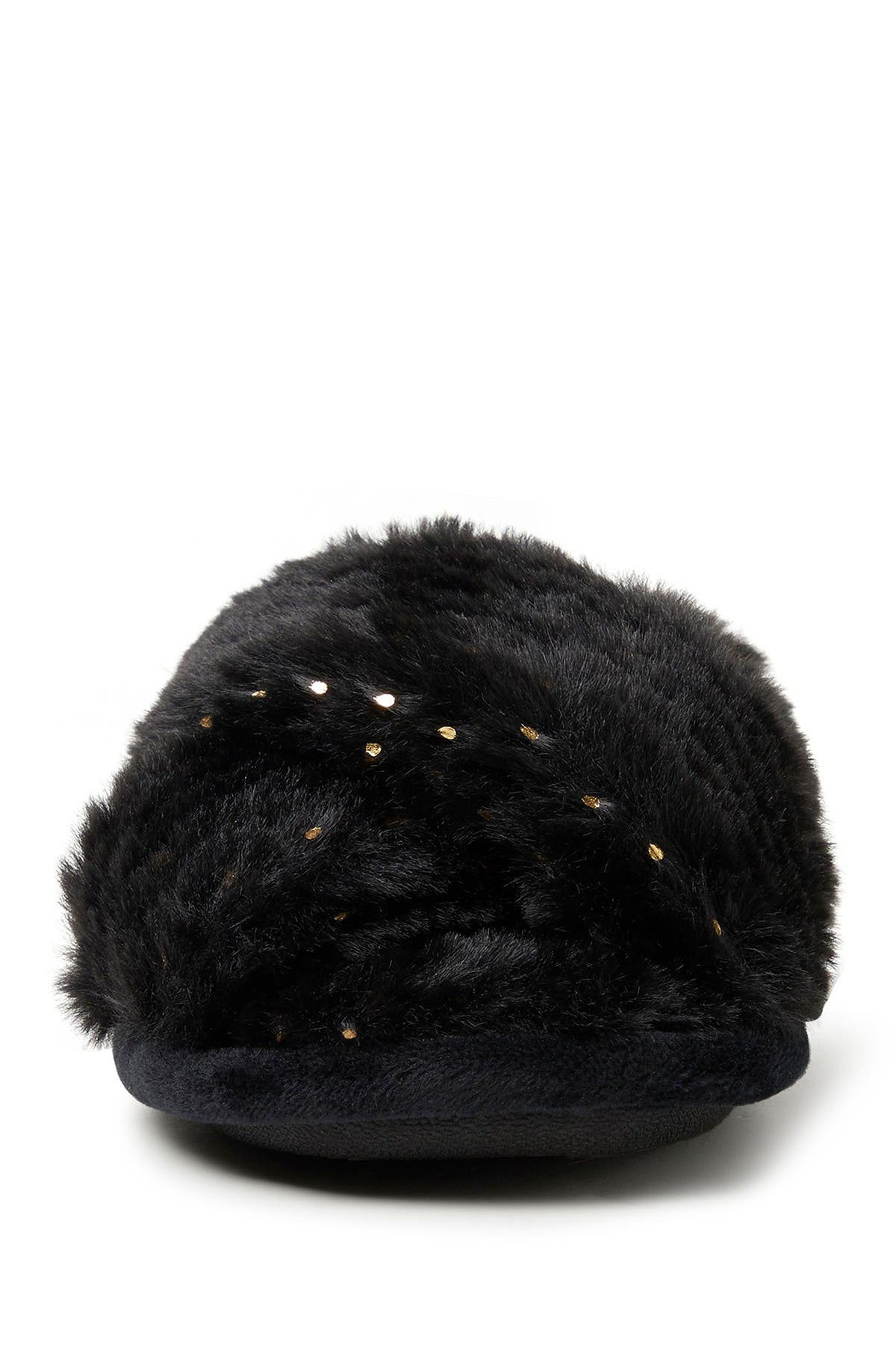 DEARFOAMS Ava Faux Fur Sparkle Crossband Slipper, Alternate, color, 