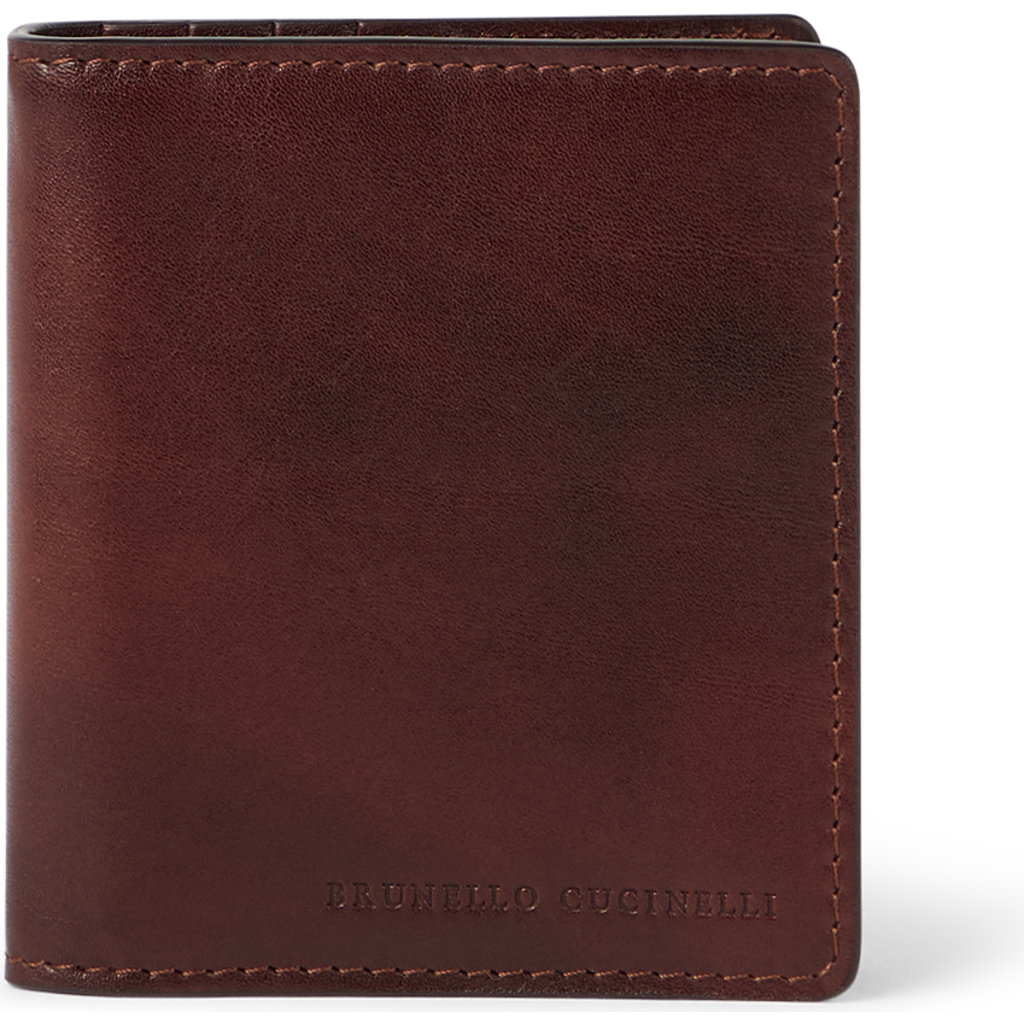 Brunello Cucinelli Leather Wallet In Burgundy