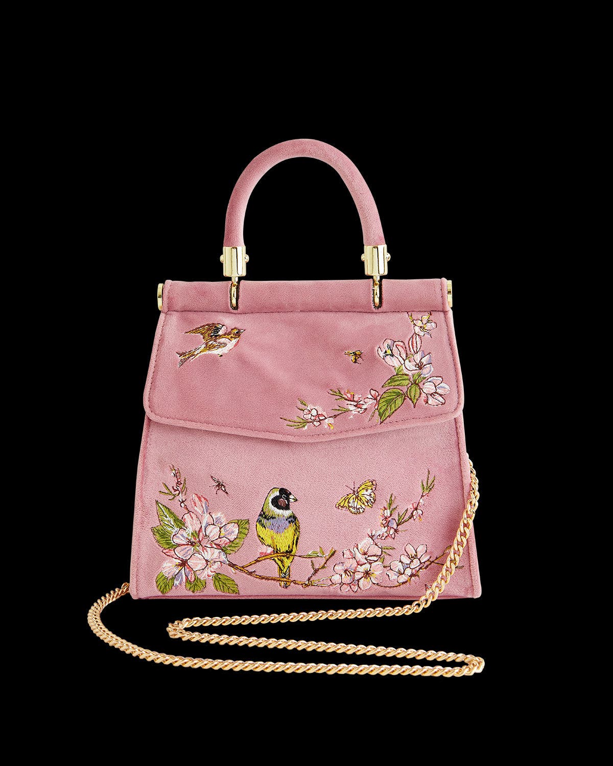 Song Bird Embroidered Mini Pink Tote, Alternate, color, Pink