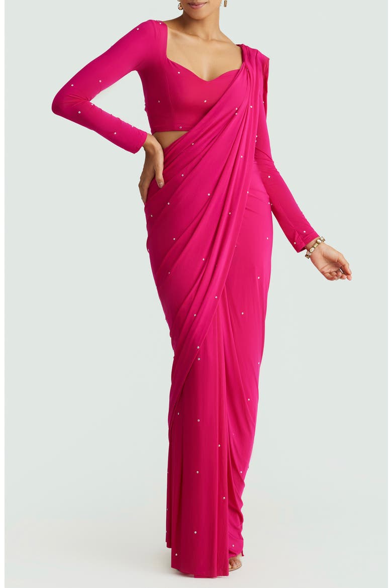 Five Second Beaded Saree, Alternate, color, PINK