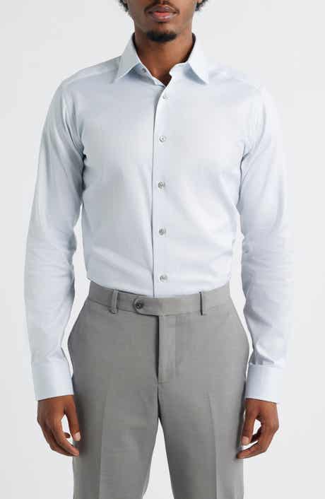 David Donahue Slim Fit Stretch Micro Twill Dress Shirt