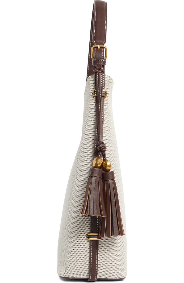 Steve Madden Fawn Canvas Bucket Bag, Alternate, color, Brown Flecked Canvas