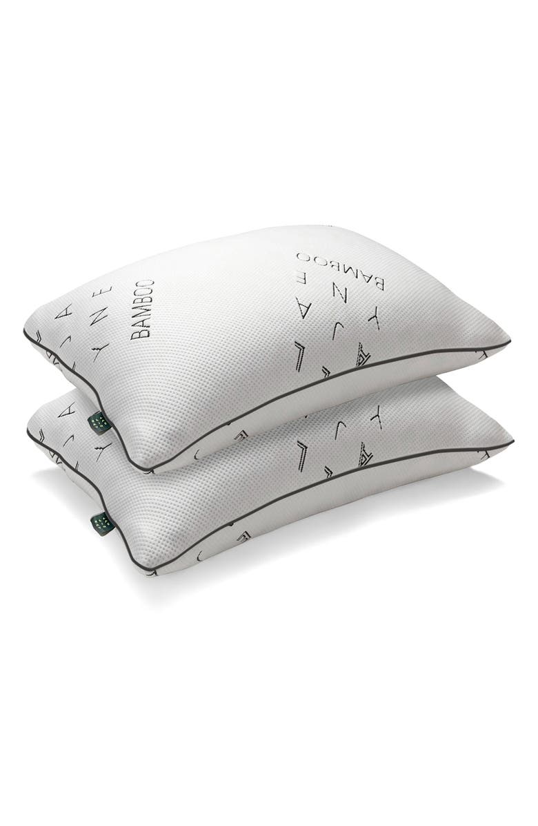 ELLA JAYNE HOME Set of 2 Viscose Blend Medium Density Pillows, Main, color, White