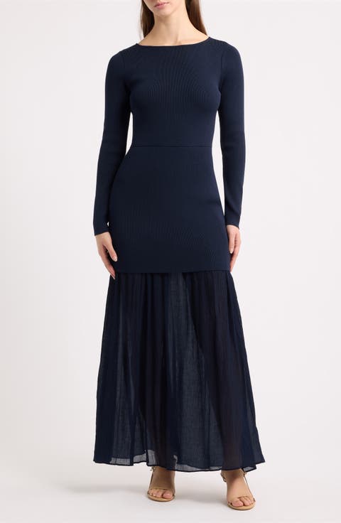 Gemma Mixed Media Maxi Dress
