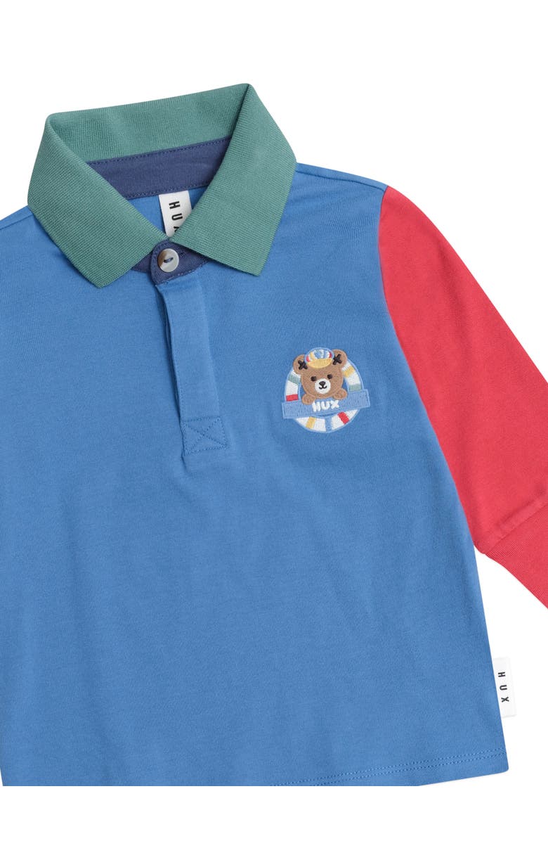 Huxbaby Colour Block Longsleeve Polo Tee, Alternate, color, Multi