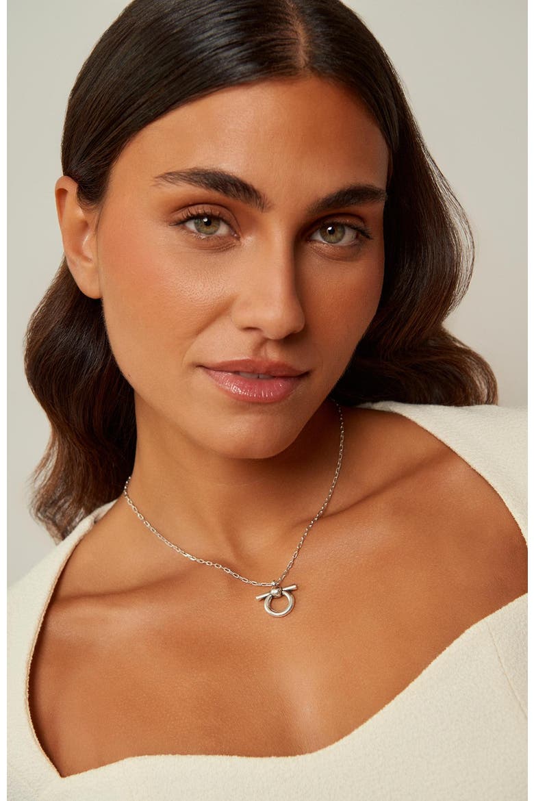 Mini Omega Necklace, Alternate, color, Silver