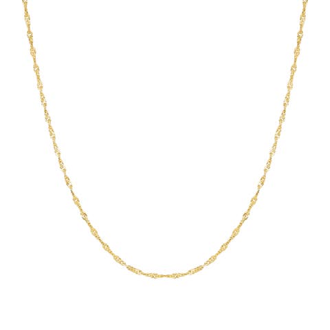 Twisted Curb Singapore Sterling Silver Chain