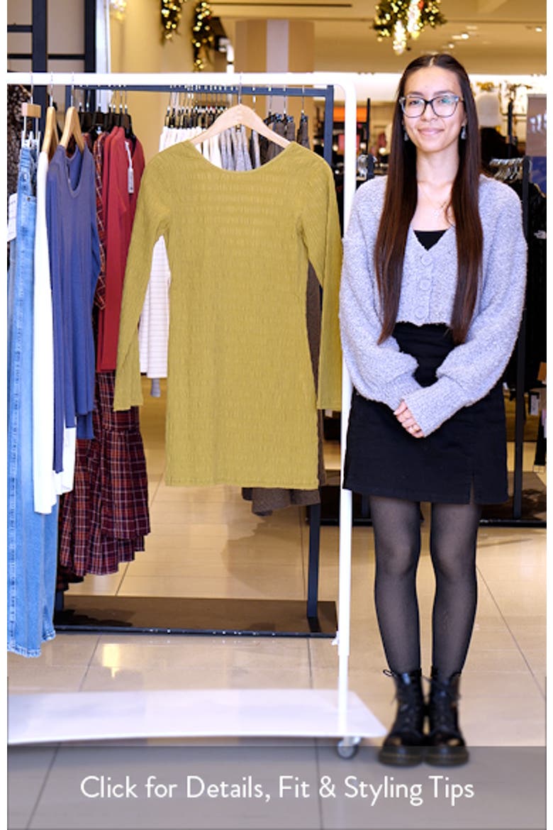Dream Life Long Sleeve Pucker Knit Minidress video