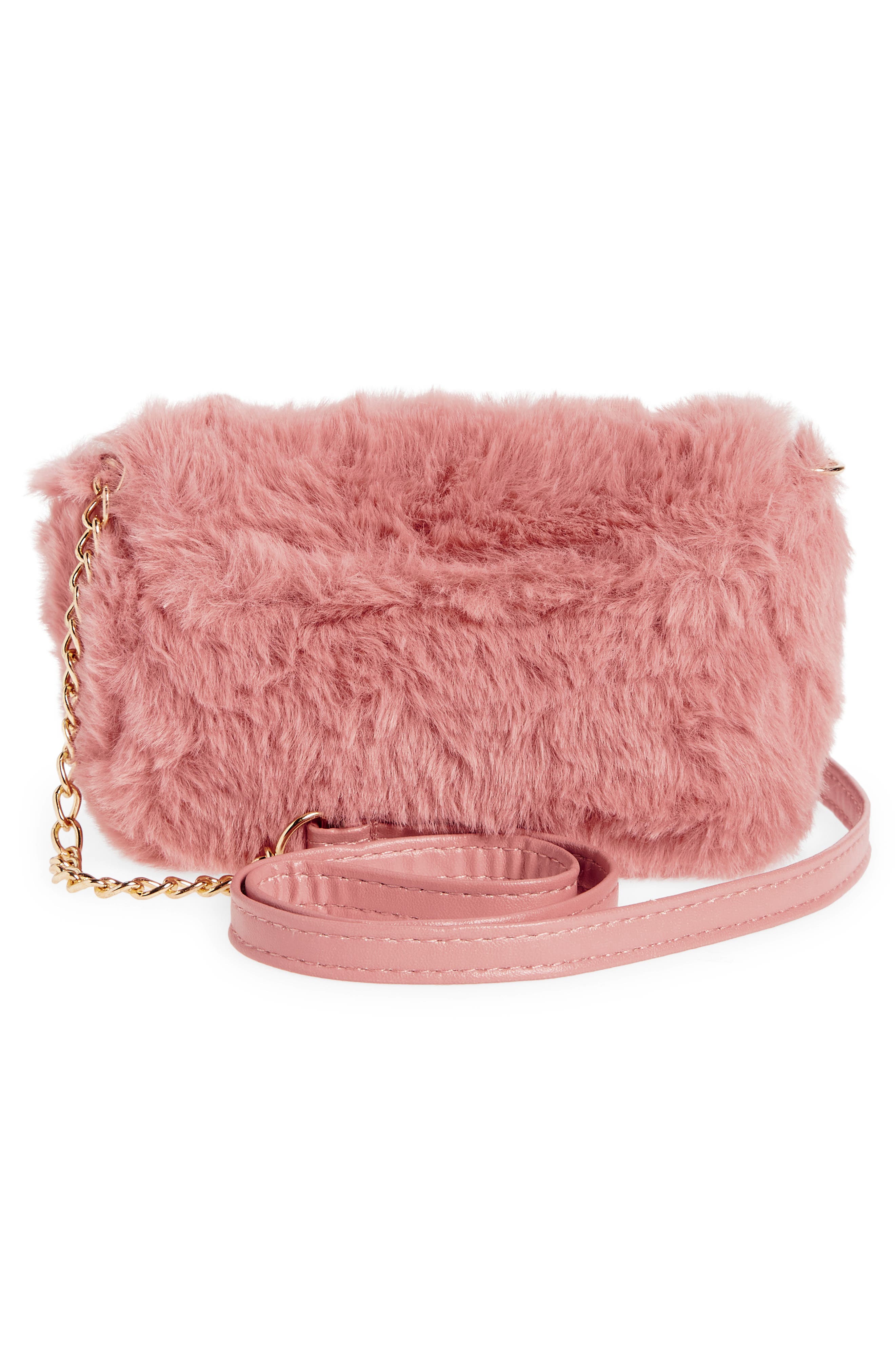 Capelli New York Kids' Faux Fur Crossbody Bag, Alternate, color, 