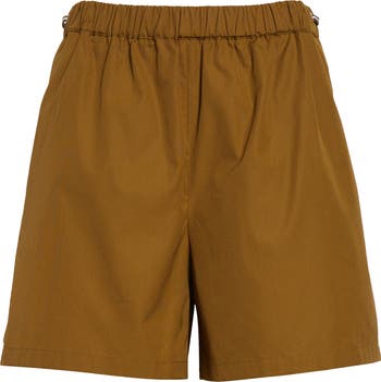 Max Mara Haway Elastic Waist Cotton Poplin Shorts | Nordstrom
