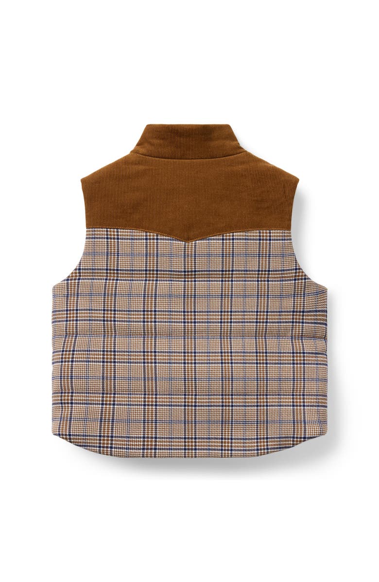 Janie and Jack The Western Plaid Vest, Alternate, color, Brown