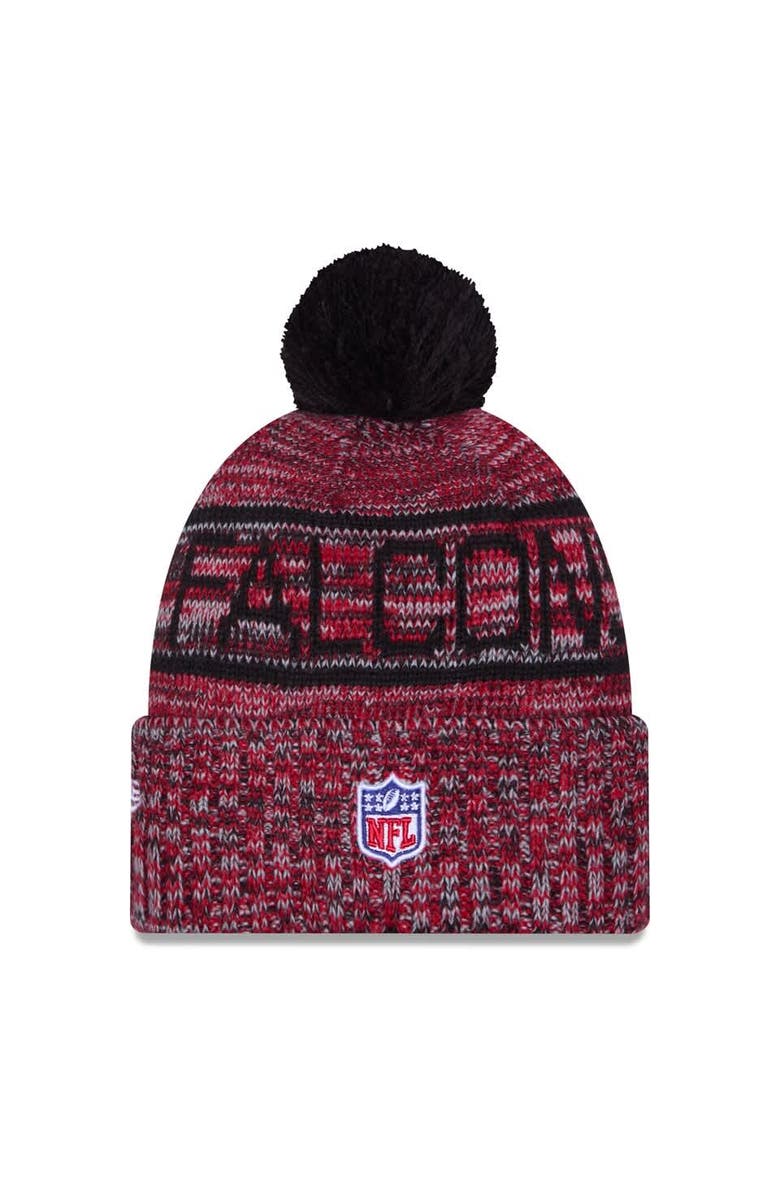 New Era Men's New Era Red Atlanta Falcons 2025 Sideline Cold Weather Cuffed Knit Hat with Pom, Alternate, color, Red