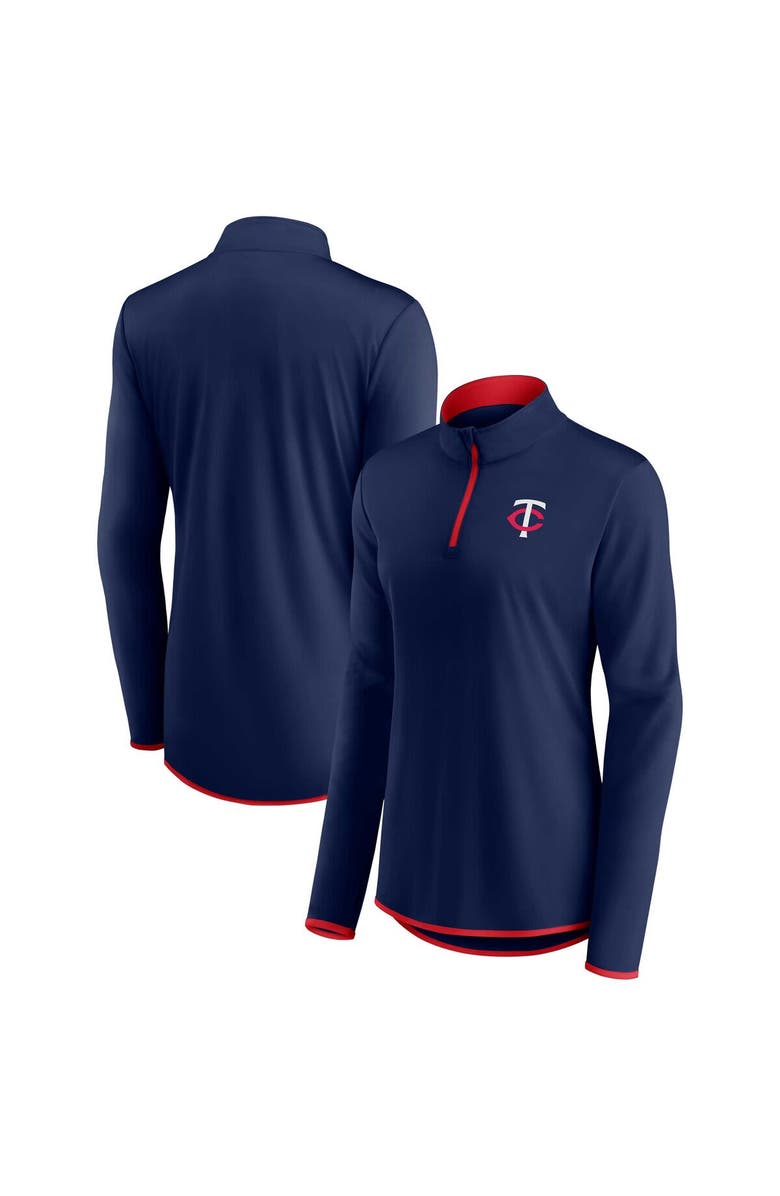 FANATICS Women's Fanatics Branded Navy Minnesota Twins Corner Quarter-Zip Top, Alternate, color, Navy