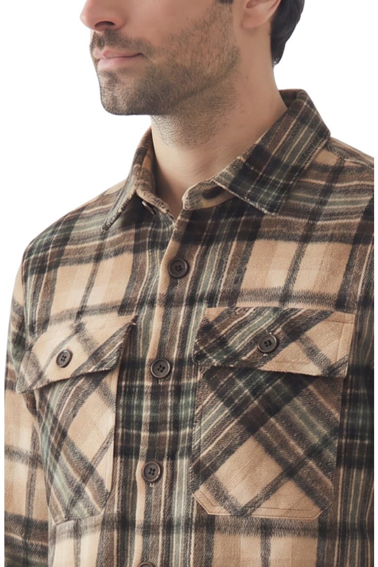 Plaid Brushed Flannel Shirt, Alternate, color, 90 BEIGE