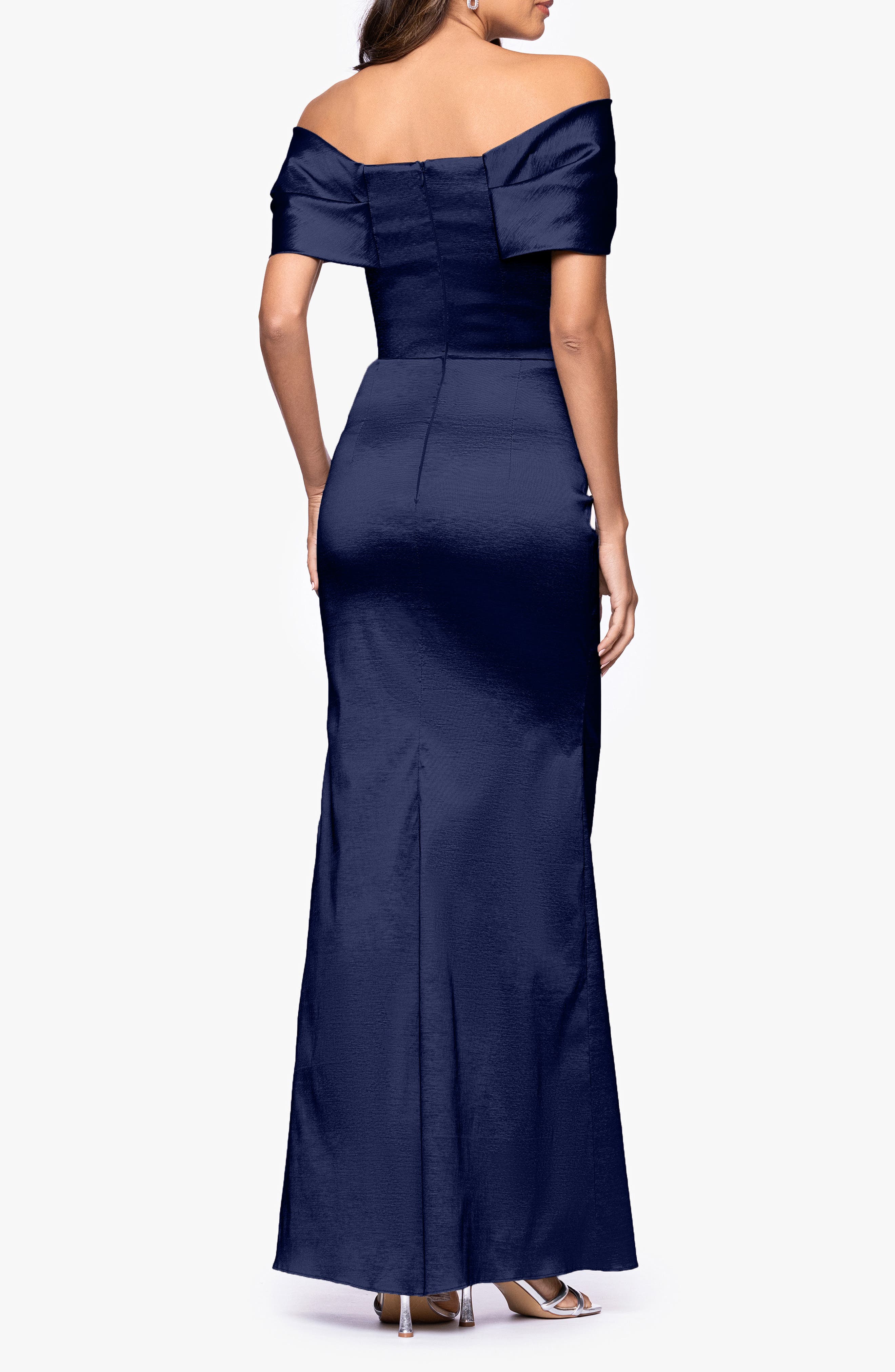 Ruched Taffeta Off the Shoulder Gown - image 2
