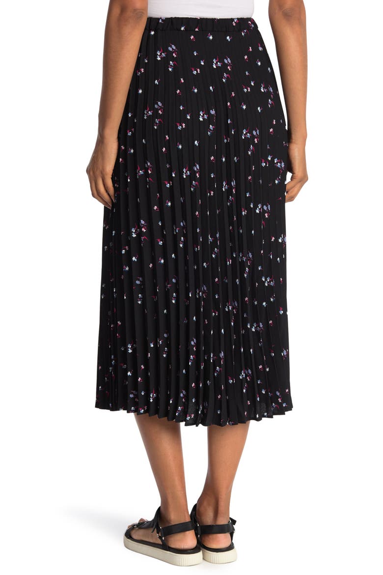 Pleated Midi Skirt, Alternate, color, BLACK JULIETTA FLORAL