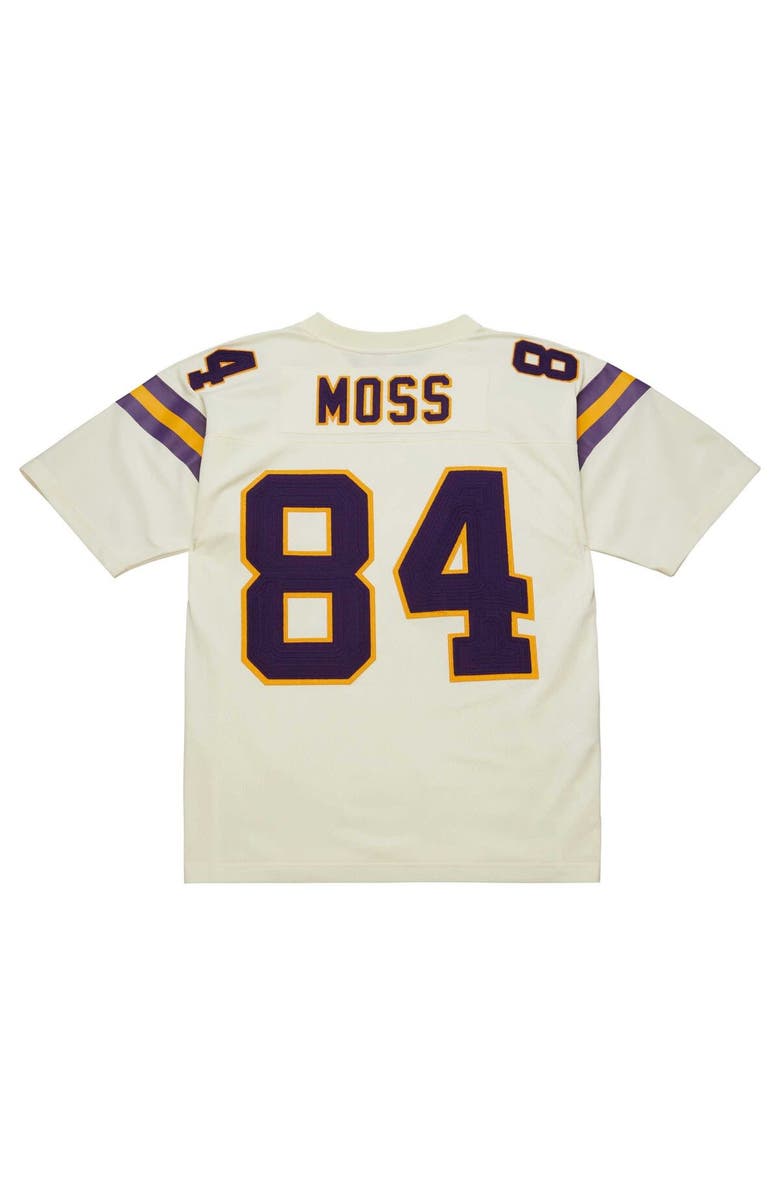 Mitchell & Ness Men's Mitchell & Ness Randy Moss Cream Minnesota Vikings Chainstitch Legacy Jersey, Alternate, color, Cream