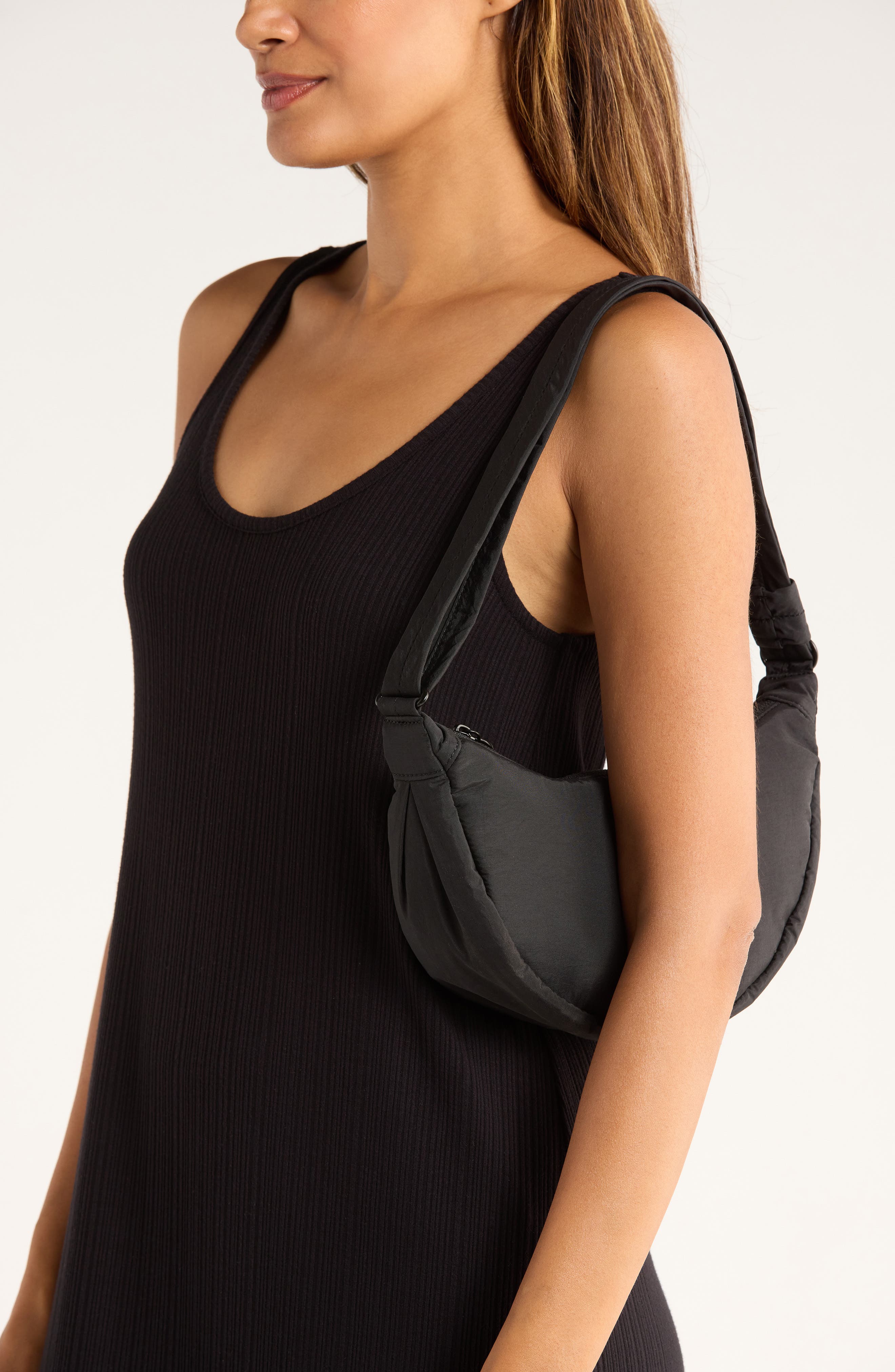 Thacker Cleo Crescent Bag, Alternate, color, Black