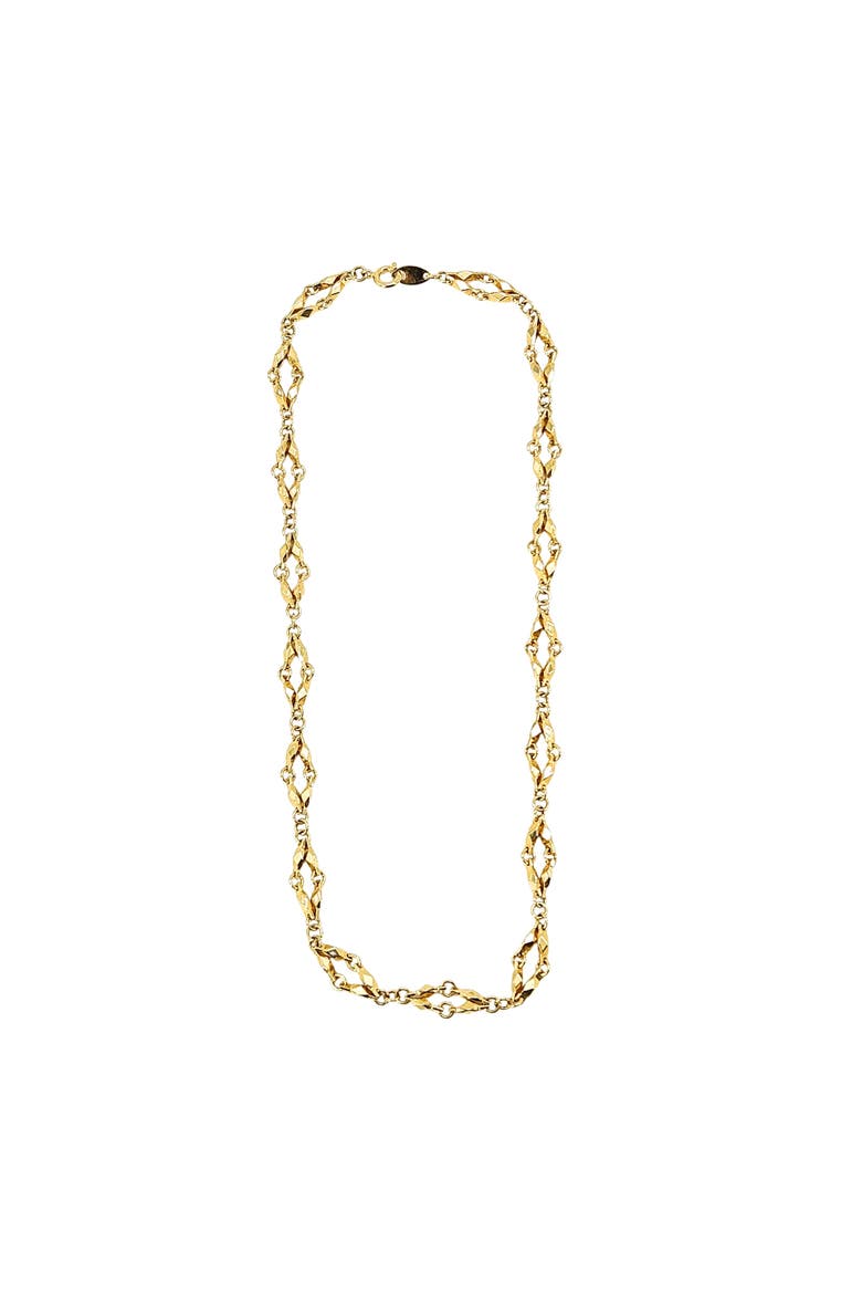 Vintage 1980 Goldtone Diamond Link Chain, Main, color, gold