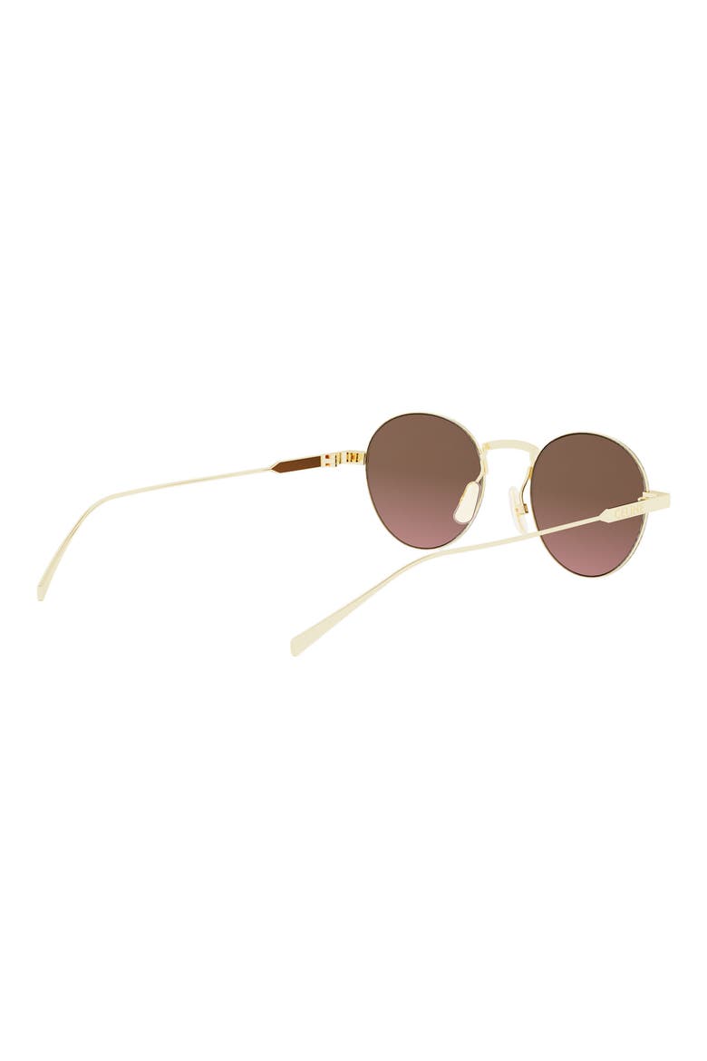 49mm Small Round Sunglasses, Alternate, color, GOLD / GRADIENT BROWN