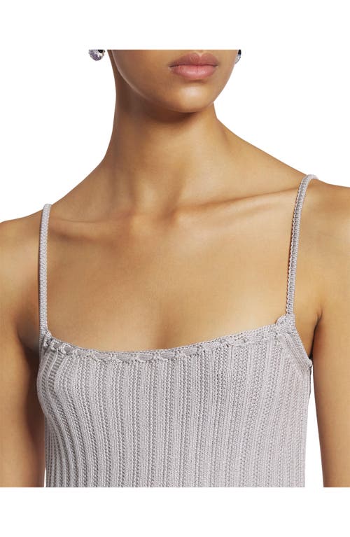 Lanvin Ribbed Tank Top In Viscose In Gray