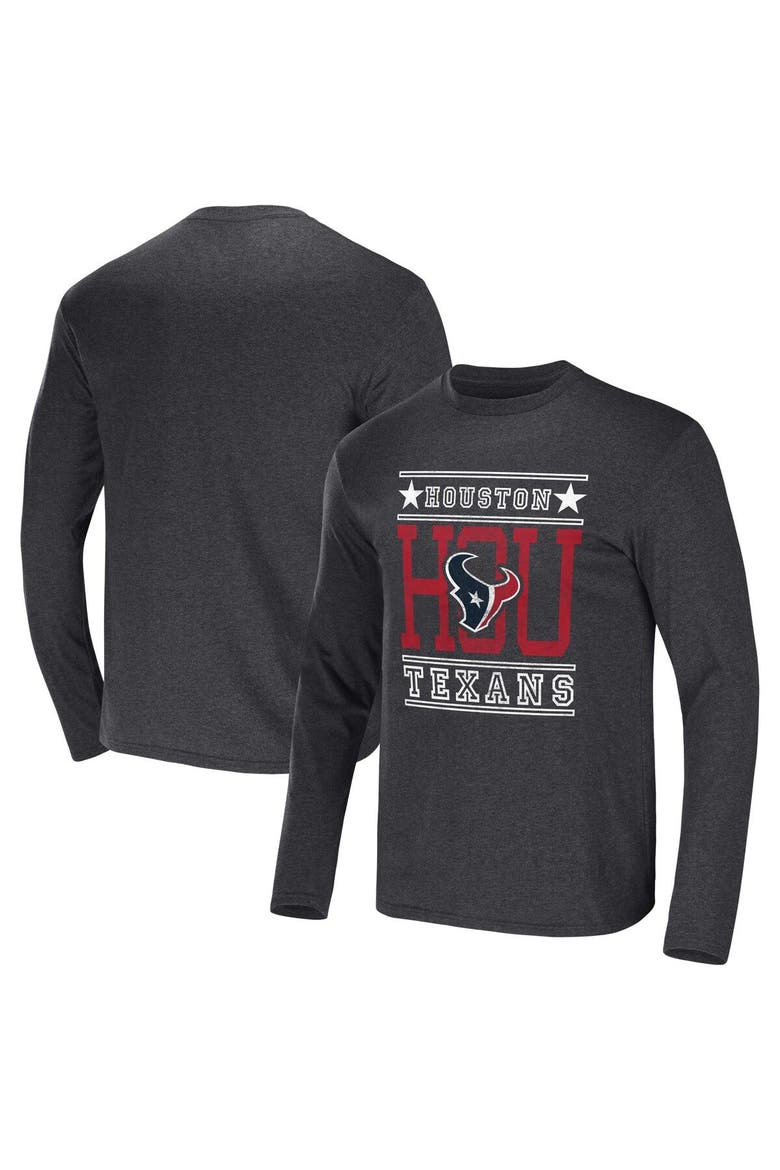 Men's NFL x Darius Rucker Collection by Fanatics Heathered Charcoal Houston Texans Long Sleeve T-Shirt, Main, color, Heather Charcoal