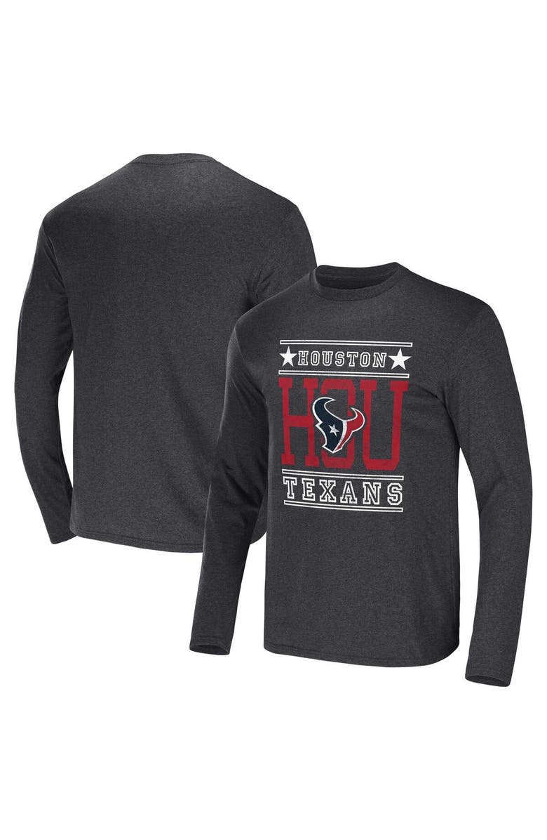 NFL X DARIUS RUCKER Men's NFL x Darius Rucker Collection by Fanatics Heathered Charcoal Houston Texans Long Sleeve T-Shirt, Main, color, Heather Charcoal