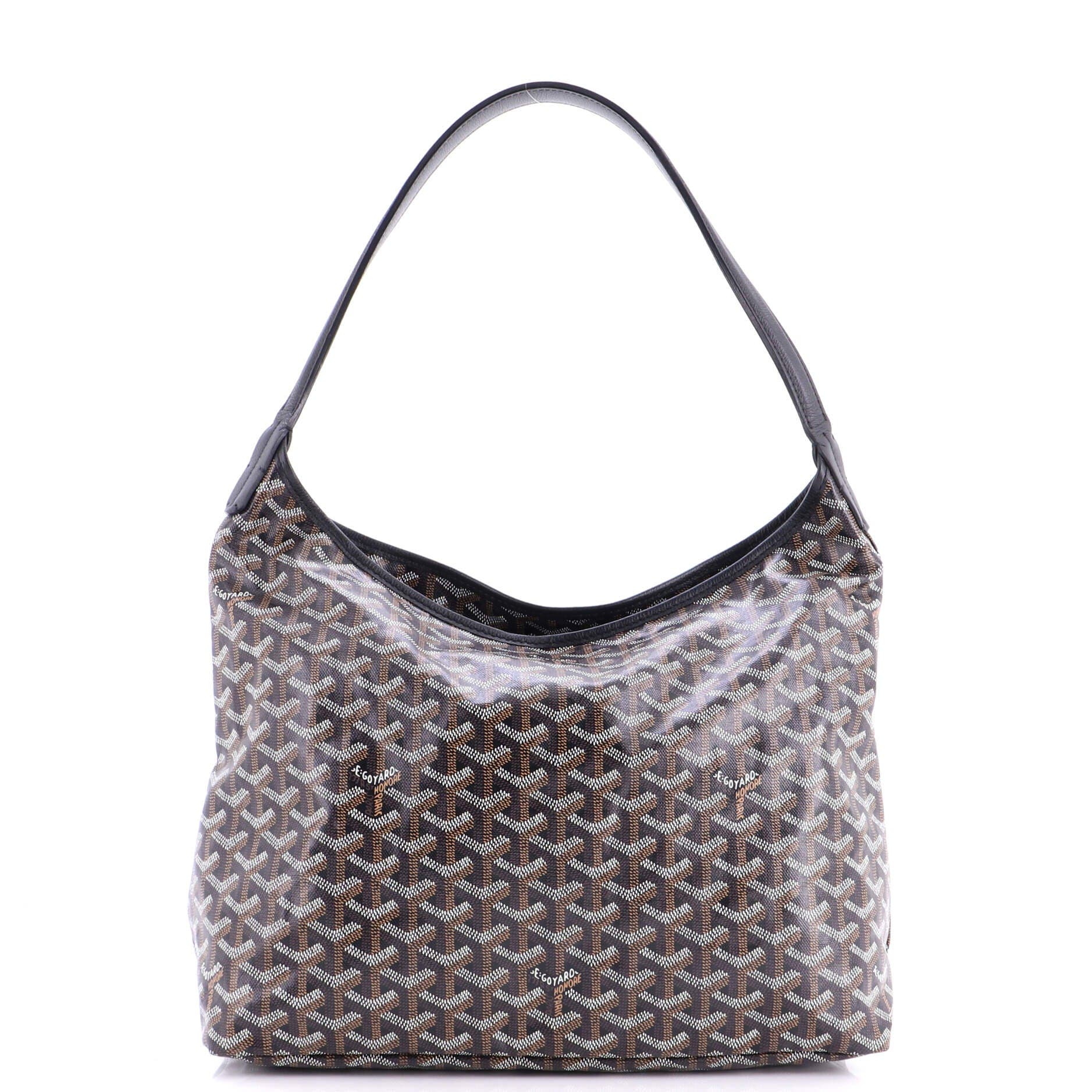 Pre-Owned Goyard Boheme Hobo Coated Canvas, Alternate, color, Black