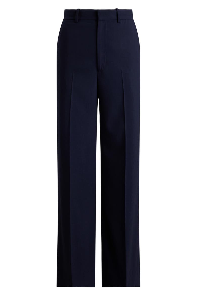 Beaton High Waist Flare Leg Stretch Wool Pants, Alternate, color, NAVY
