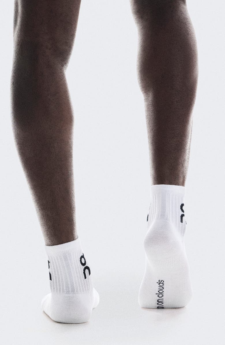 On Logo Mid 3-Pack Socks, Alternate, color, White
