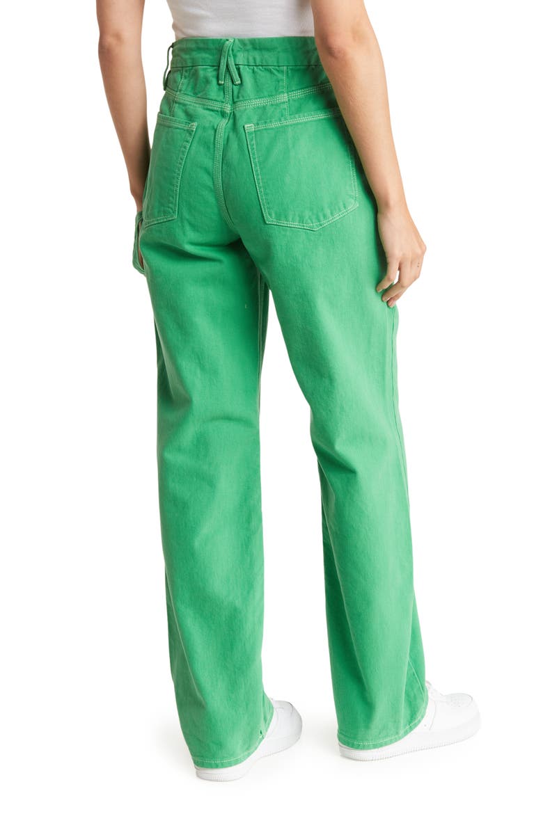 Good '90s High Waist Carpenter Jeans, Alternate, color, SUMMER GREEN002