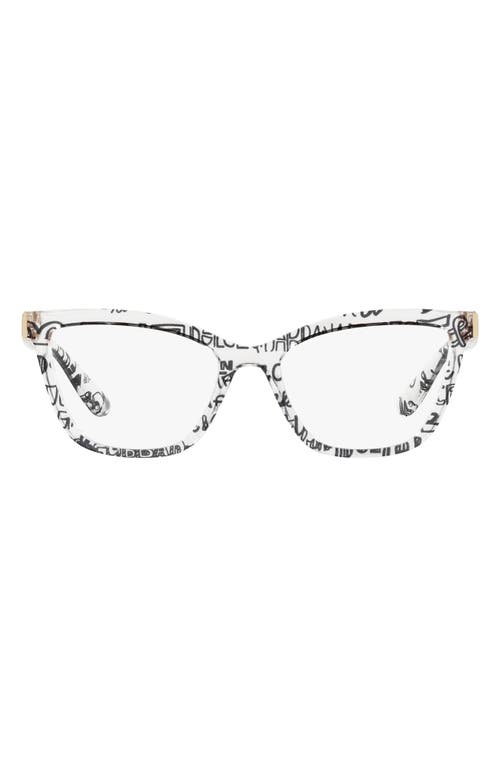 Dolce & Gabbana Dolce&gabbana 55mm Cat Eye Optical Glasses In Metallic