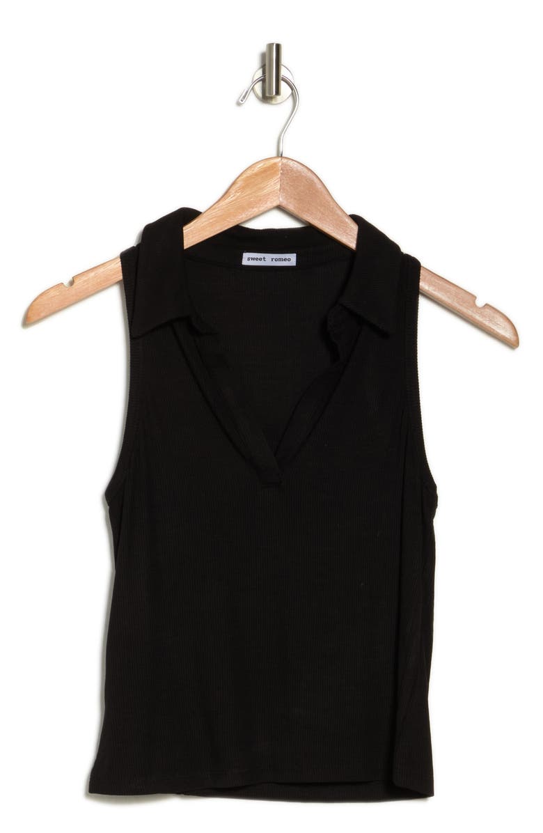 Sweet Romeo Rib Collared Tank, Alternate, color, 