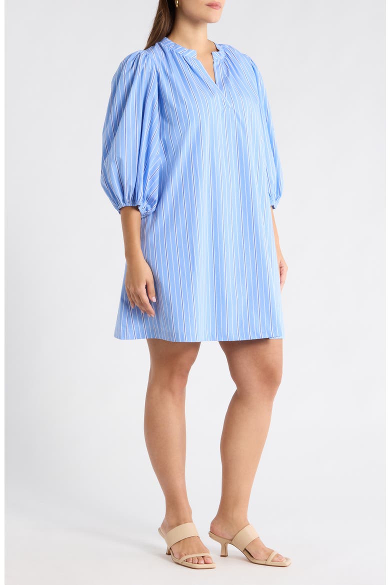 Malaga Victoria Striped Shift Minidress, Alternate, color, BLUE-WHITE