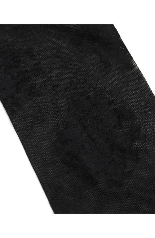 Mango Floral Jacquard Tights In Black