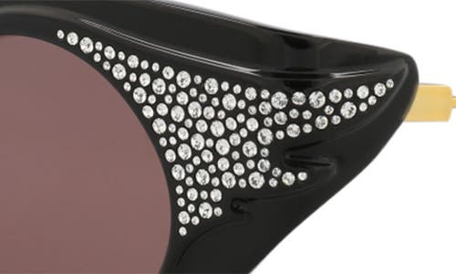 Gucci Womens Gc002002 Gg1327s Round-frame Polyamide Sunglasses Black In Black Gold Brown