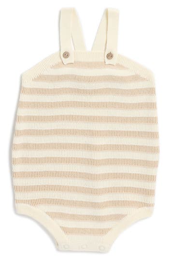 Rylee + Cru Babies'  Stripe Knit Overall Bodysuit