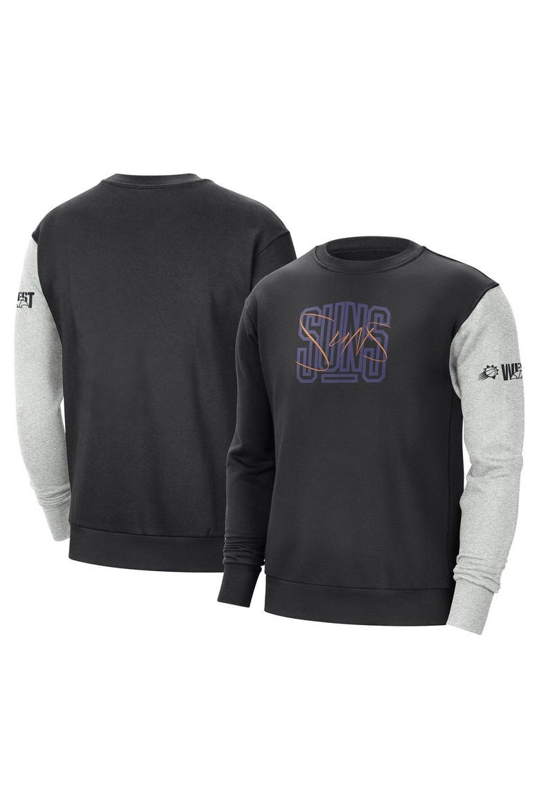 Men's Nike Black/Heather Gray Phoenix Suns Courtside Versus Force & Flight Pullover Sweatshirt, Main, color, Black